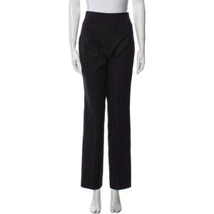 Akris Black/Blue Pinstriped Wool Trousers - 16